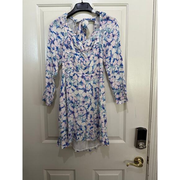 NWT Rahi Women's Blue Floral Sweetheart Neck Florence Demi Dress Size Small - Picture 2 of 10